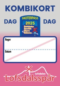 Kombikort dag 2024-2025. Combined Trail Passes Season Snowmobile 2024-2025.
