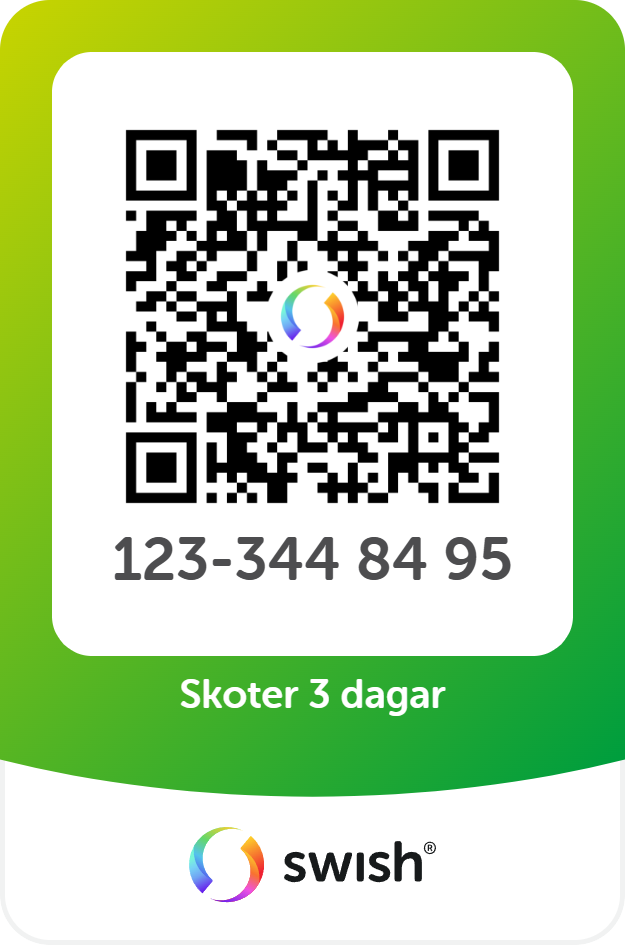 Skoter 3 på varandra följande dagar 655 kr 2027