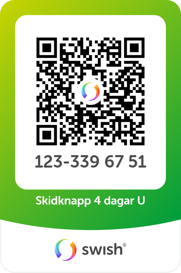 Skidknapp 4 på varandra följande dagar ungdom 245 kr 2026.