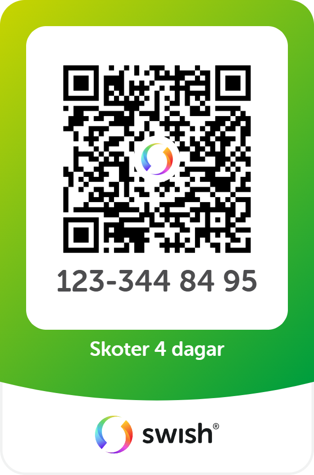 Skoter 4 på varandra följande dagar 830 kr 2027